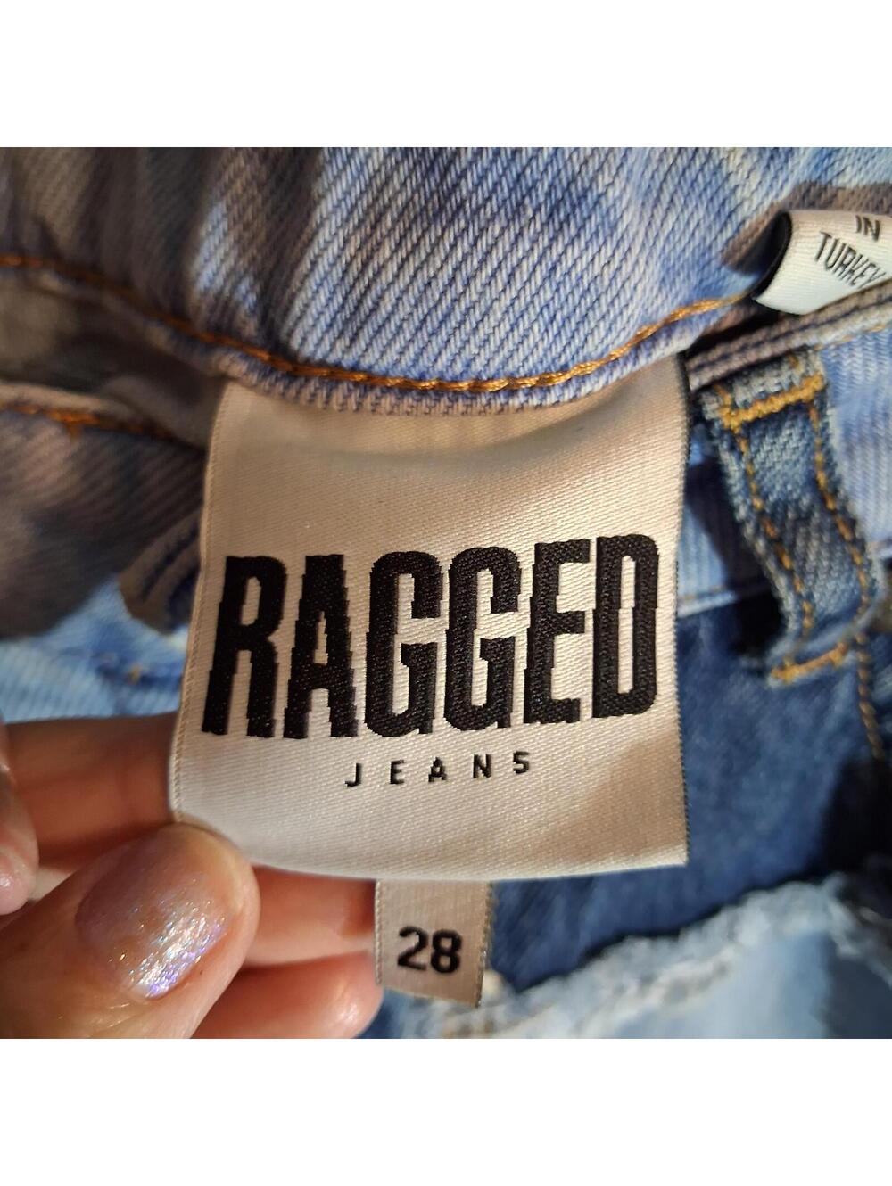 Ragged Jeans Patchwork Distressed Denim Pants Size 28 - Picture 3 of 3